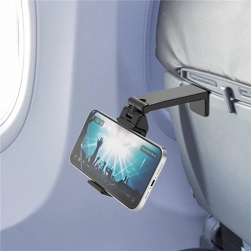 Airplane Phone Holder Portable Travel Stand Desk Flight Foldable Adjustable Rotatable Selfie Holding Train Seat Stand Support