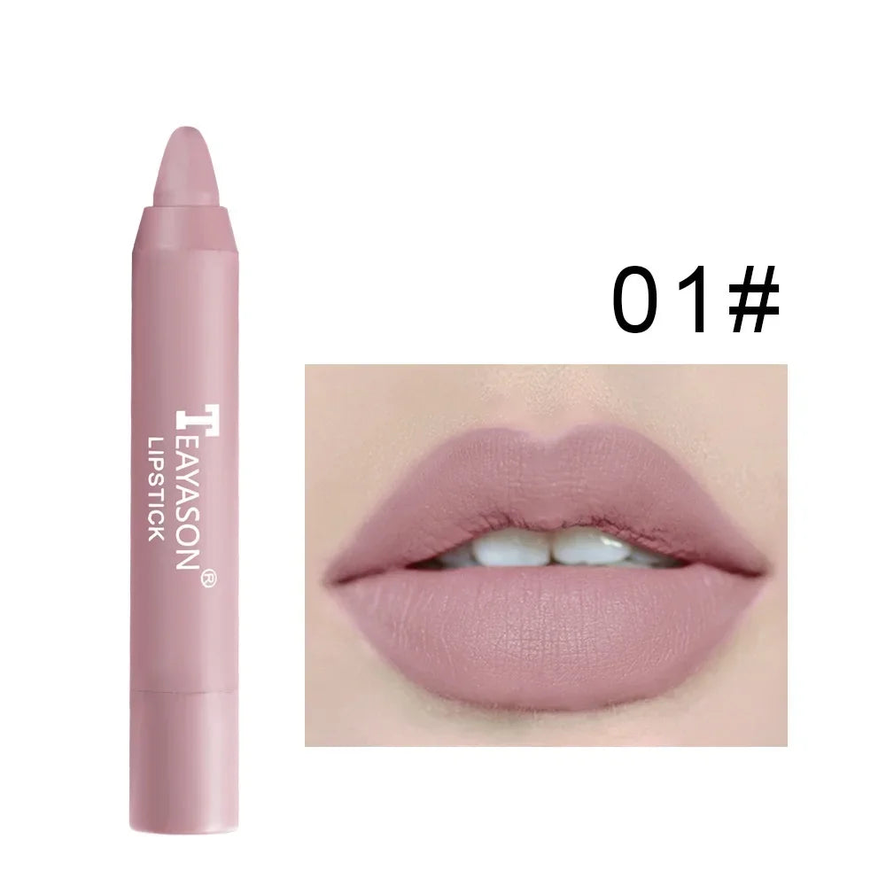 12 Colors Waterproof Long Lasting Lip tint Velvet Matte Lipsticks Nude Stick Lips Makeup Tint Pen Daily Makeup Nude LipstickTool
