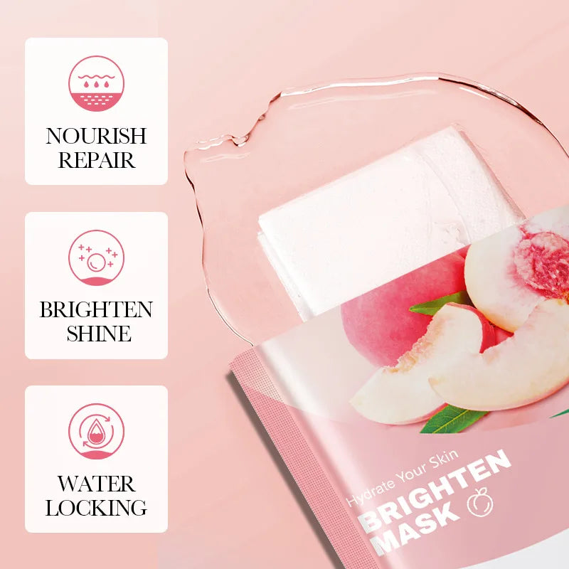 10pcs Fruits Facial Masks For Face Skincare Moisturizing Brightening Hydrating Firming Face Mask Beauty Face Skin Care Products