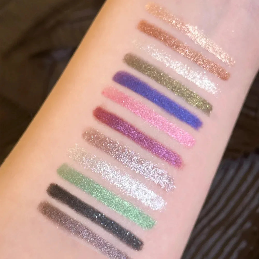 12-color Rainbow Matte waterproof Eyeliner set,professional ultra Long lasting Cream Gel Eyeliner set,Gift Cosmetics for women