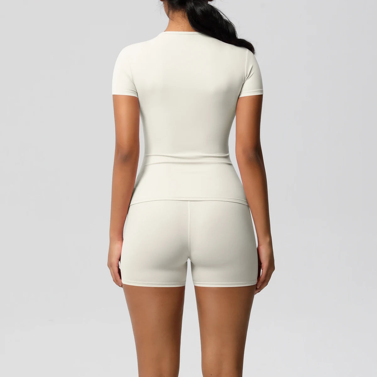 Workout Sportswear 2Pcs Piece Female Yoga Shirt Push Up Workout Clothes Women Outdoors Sport  High Waist  Fitness Sport Shorts