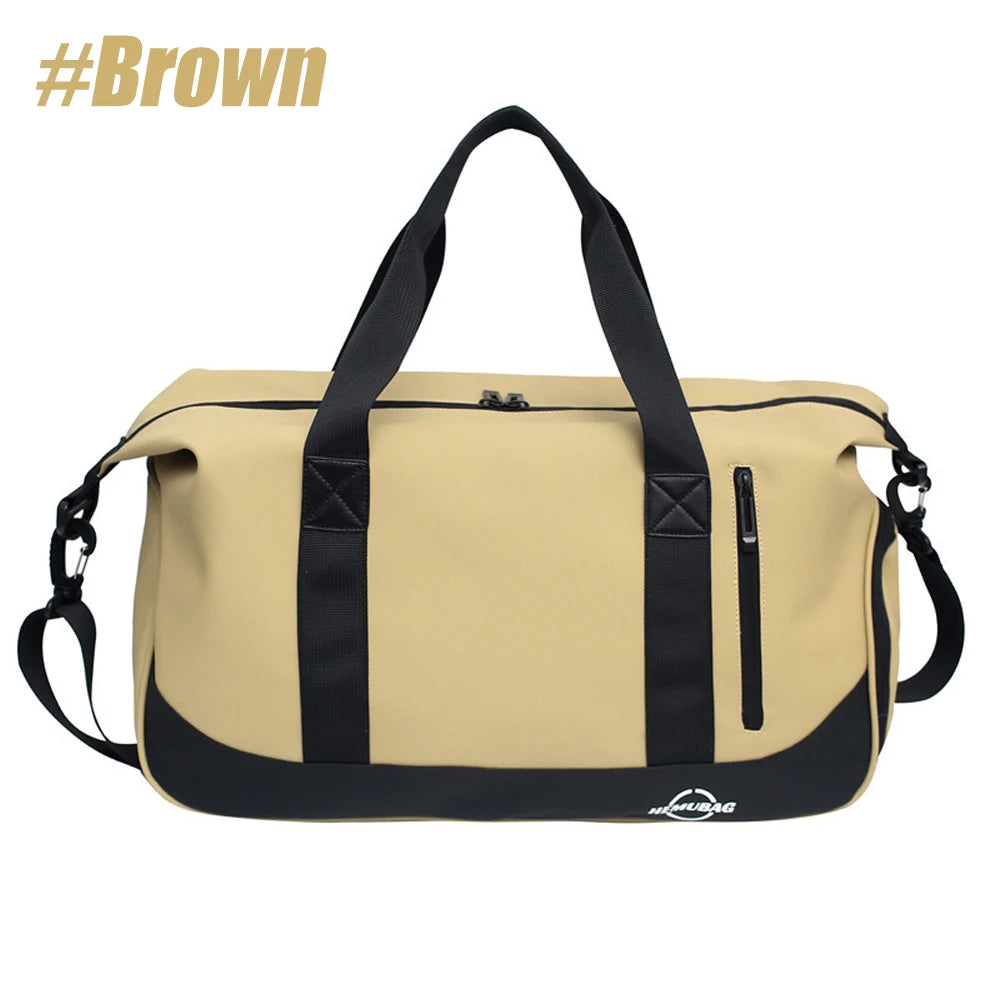 1Pcs Gym Bag for Women Men Sports, Gyms, Weekend Getaway, Waterproof Duffle Bag with Shoe & Wet Clothes Compartments