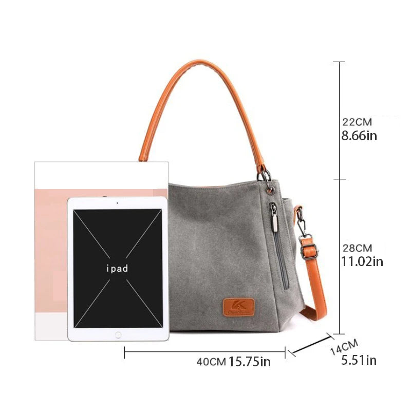 Women's work handbag, large capacity, elegant shoulder bag, detachable shoulder strap, safety zipper handbag