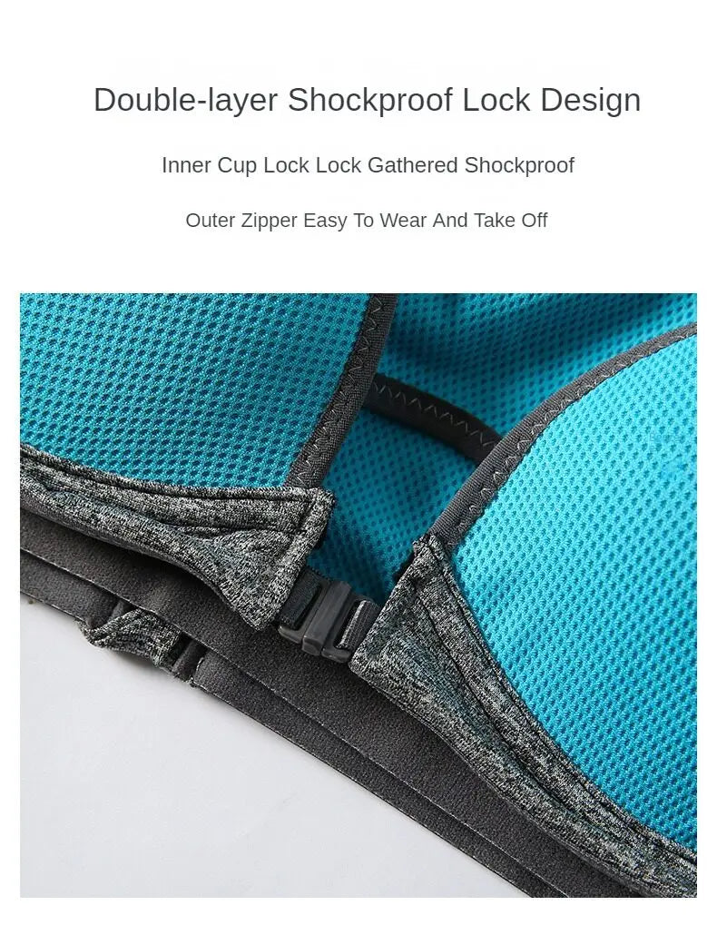 Yoga Sports Bra Top Shockproof Push Up Sportwear Workout Vest for Women Front Zipper Gym Running Underwear Jogging Fitness Bras