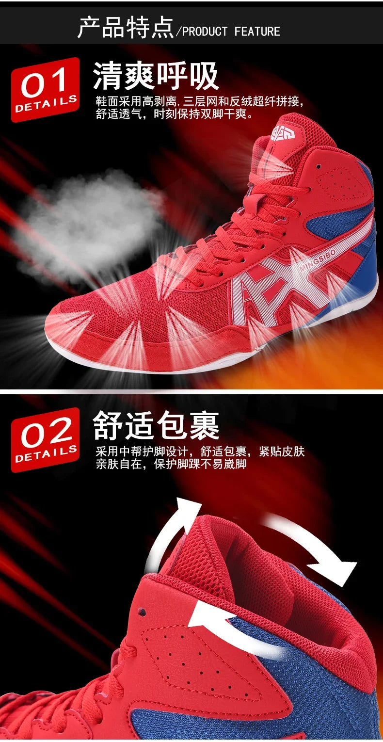 Wrestling Shoes for Men Women Outdoor Training Boxing Sneakers Male Quality Women Sport Flighting Shoes Big Size