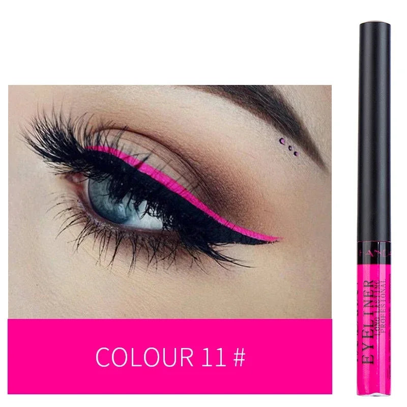 12 Colors Colorful Liquid Eyeliner Pencil Waterproof Long-Lasting  Quick-Dry No Blooming Blue Pink Eye Liner Pen Cosmetics Tools