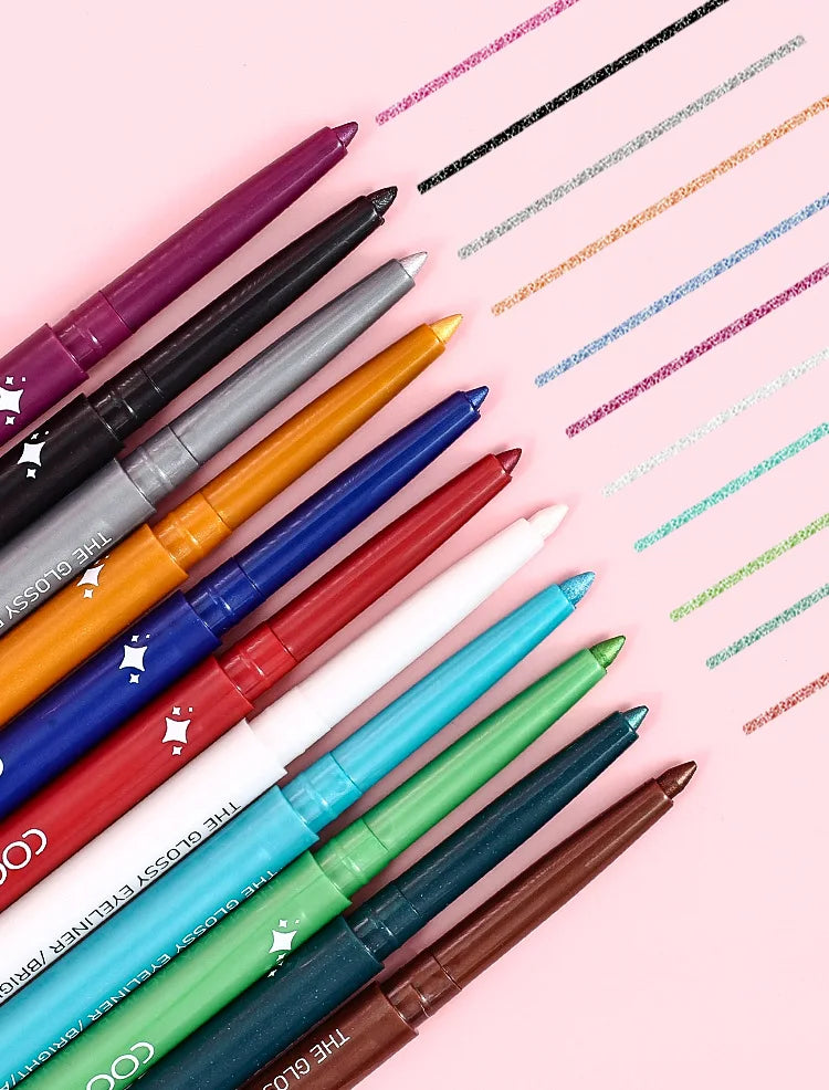 12-color Rainbow Matte waterproof Eyeliner set,professional ultra Long lasting Cream Gel Eyeliner set,Gift Cosmetics for women