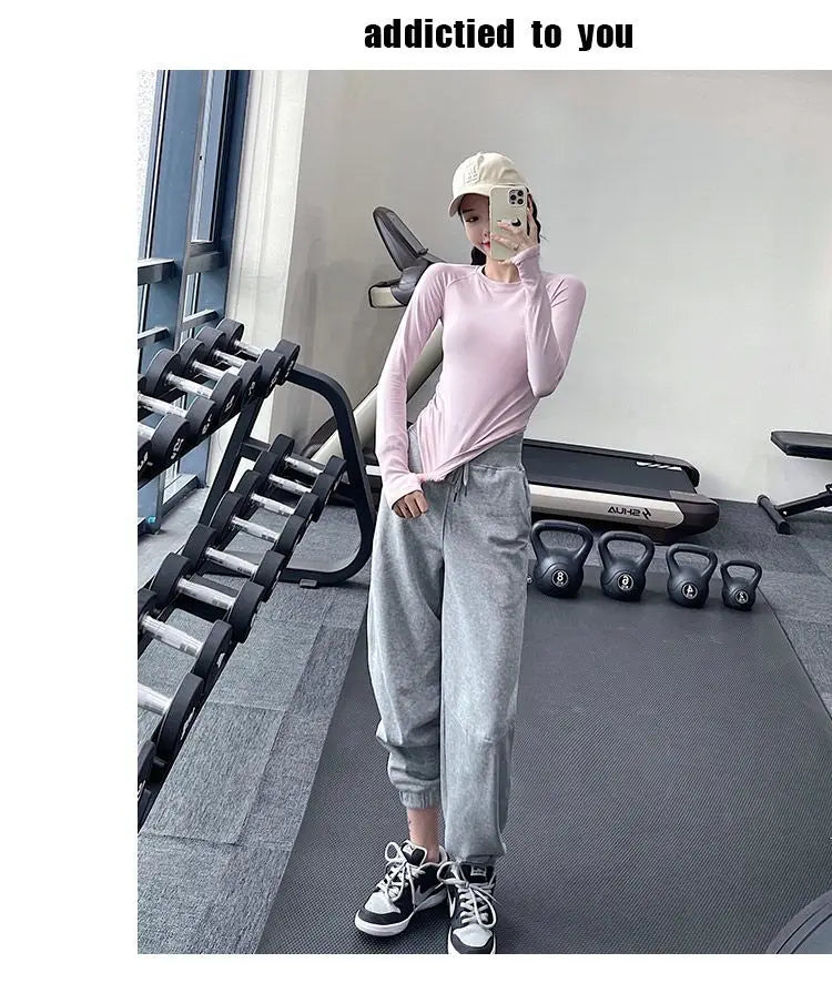 Women's Yoga Wear Long Sleeve Tight Stretch Sports T-Shirt Running Quick-Drying New Fitness Top