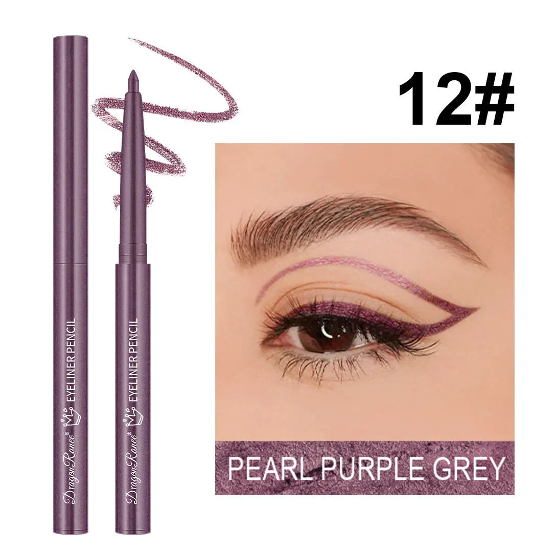 12 Colors Matte Eyeliner Waterproof Sweatproof Lasting Non-Smudged Rotatable Eye Liner Green Purple Colorful Eye Makeup Tools