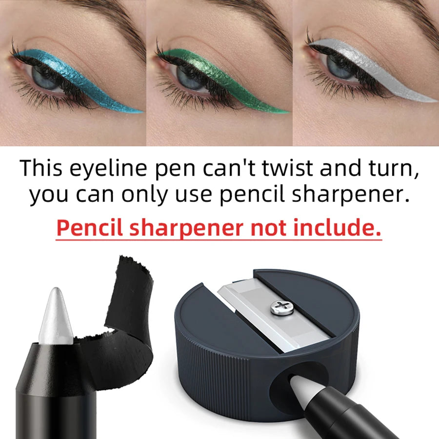 10-color 1pc colorful eyeliner pen,high pigmented waterproof  pearly shimmer metallic smokey punk gothic style eyeliner makeup