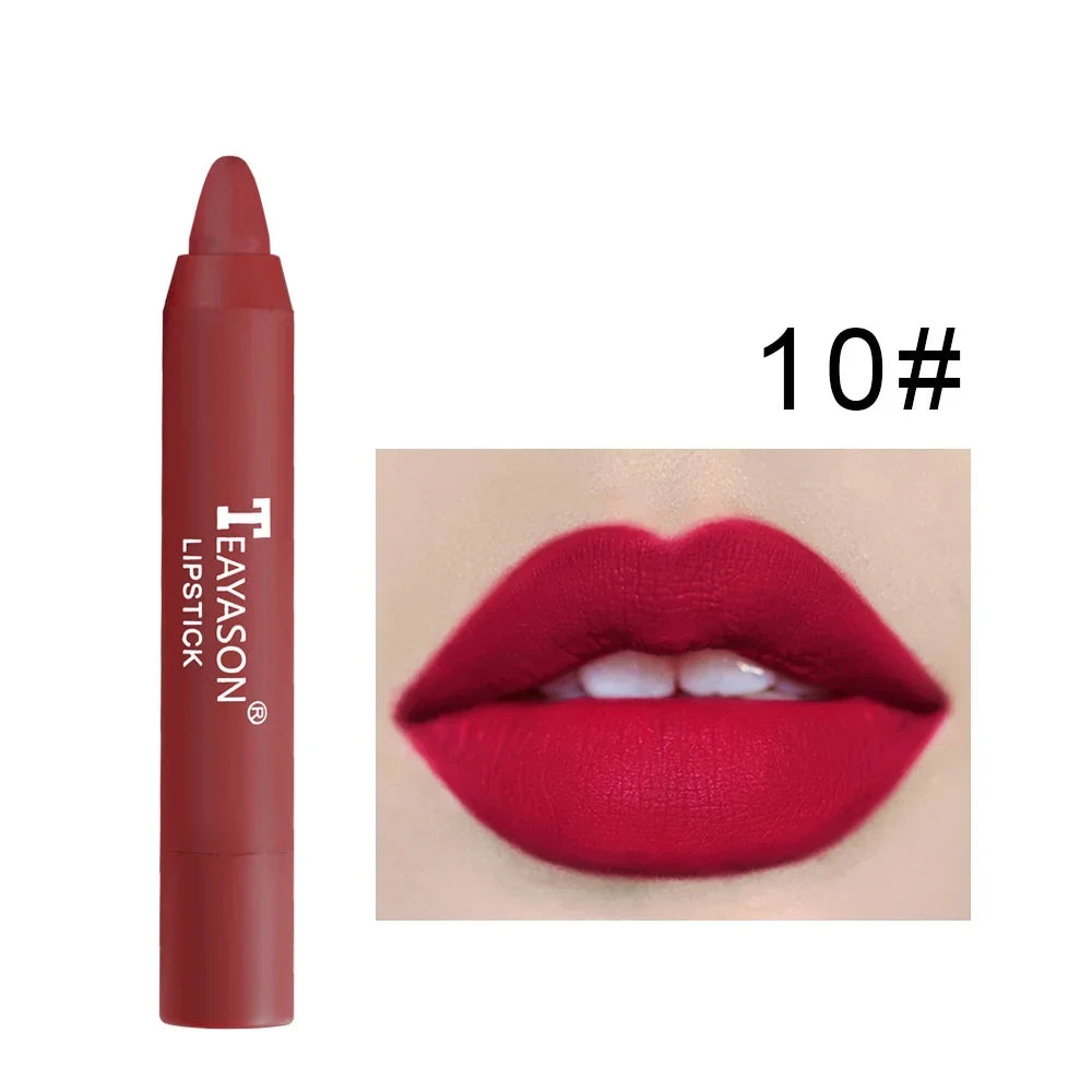 12 Colors Waterproof Long Lasting Lip tint Velvet Matte Lipsticks Nude Stick Lips Makeup Tint Pen Daily Makeup Nude LipstickTool