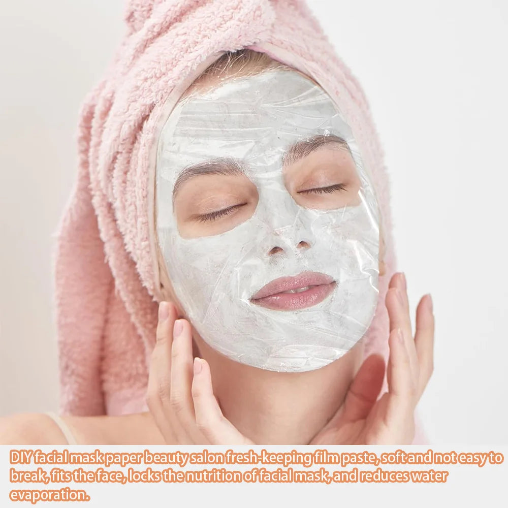 200/500 Sheets Facial Mask Transparent Moisturizing Facial Mask Beautician Beauty Care DIY Spa Facial Mask Makeup Accessories