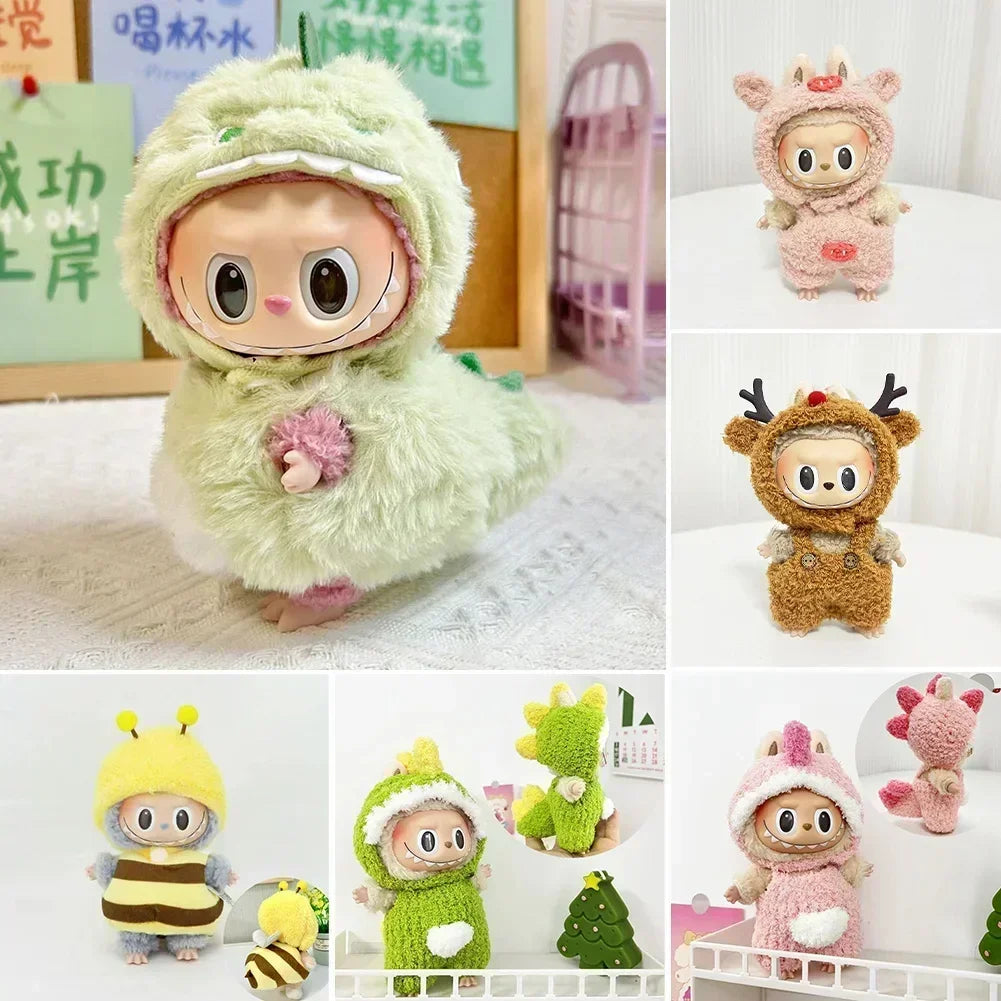 13 Kinds Cute Mini Plush Doll'S Clothes Outfit Accessories For Labubu II Idol 17cm Dolls Sitting Party Clothing DIY Gift