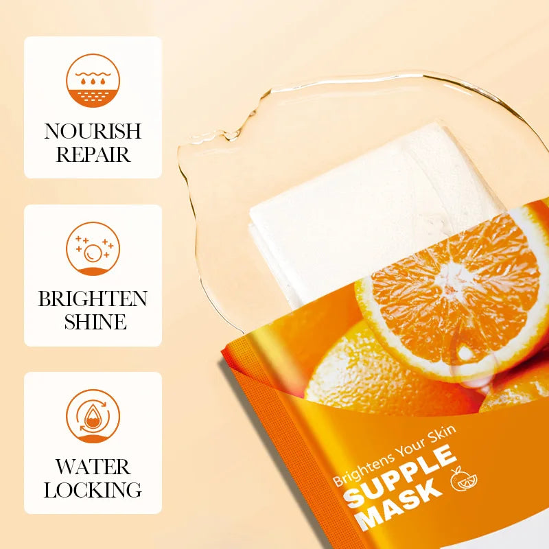 10pcs Fruits Facial Masks For Face Skincare Moisturizing Brightening Hydrating Firming Face Mask Beauty Face Skin Care Products