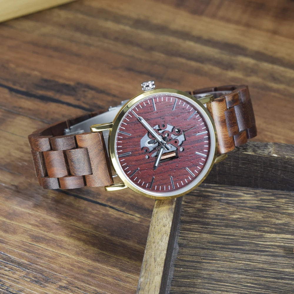 Wooden Watches for  Women Slim Analog Quartz Minimalist Couple Wrist Watch