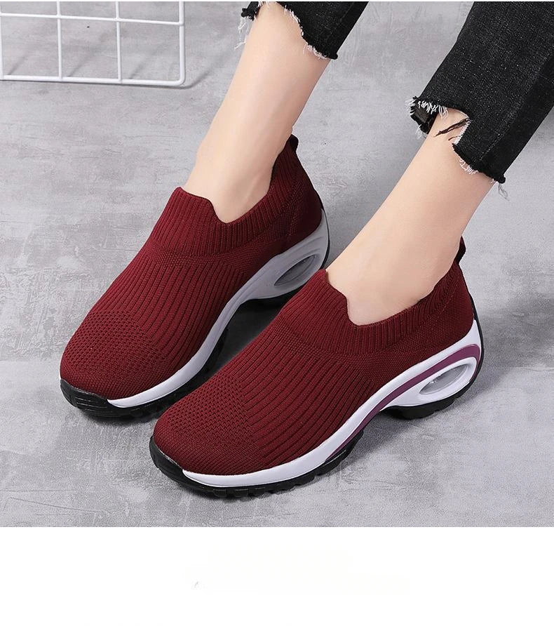 2024 summer New Women Fashion Casual Sport Shoes Wedge Platform Sneakers  Ladies Breathable  Vulcanized Shoes