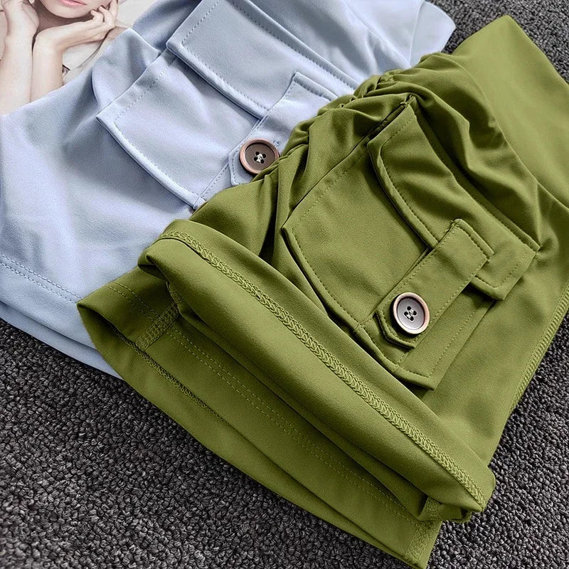 Women's Yoga Sports Shorts High Waist Peach Hip Seamless Sport With Pocket Tights Sports Workout Running Gym Shorts🏃🏻‍♀️🩳