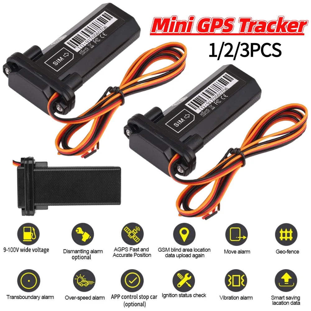 1-3PCS GPS Tracker Vehicle Tracking Device for Car Motorcycle Mini GPS GSM GPRS 5M Locator with Real Time AGPS Locator