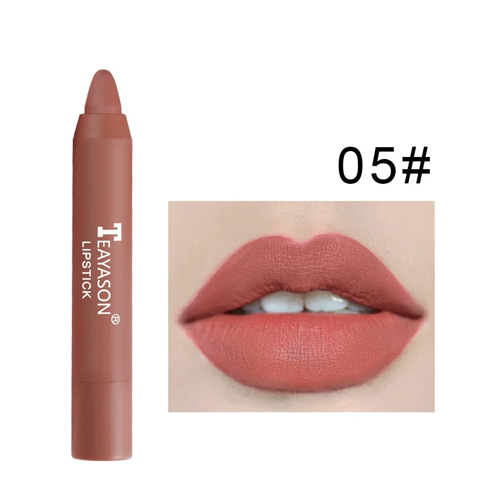 12 Colors Waterproof Long Lasting Lip tint Velvet Matte Lipsticks Nude Stick Lips Makeup Tint Pen Daily Makeup Nude LipstickTool