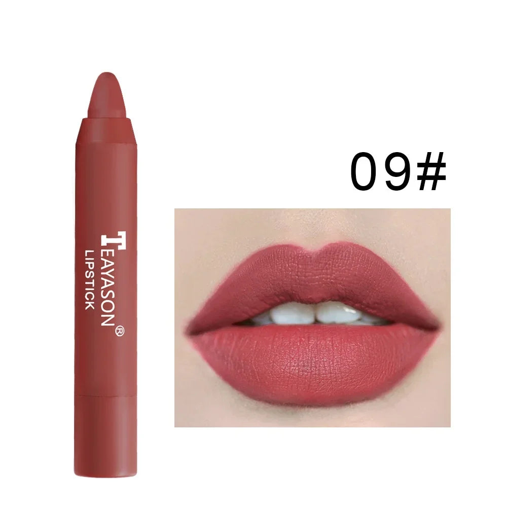12 Colors Waterproof Long Lasting Lip tint Velvet Matte Lipsticks Nude Stick Lips Makeup Tint Pen Daily Makeup Nude LipstickTool