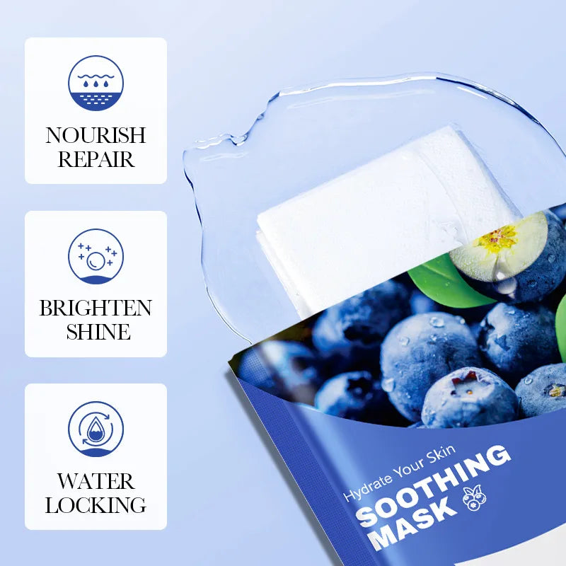 10pcs Fruits Facial Masks For Face Skincare Moisturizing Brightening Hydrating Firming Face Mask Beauty Face Skin Care Products