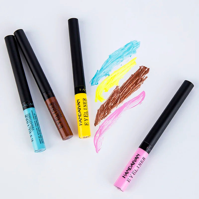 12 Colors Colorful Liquid Eyeliner Pencil Waterproof Long-Lasting  Quick-Dry No Blooming Blue Pink Eye Liner Pen Cosmetics Tools
