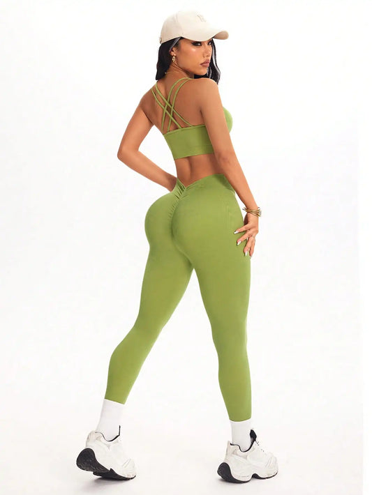 Women's Yoga Suit Sports Underwear Leggings High Stretch Sportswear Quick Dry Breathable Training Clothes Pants