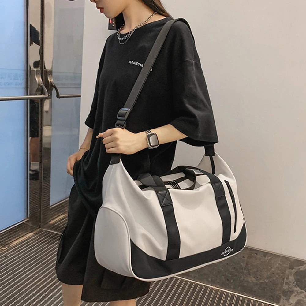 1Pcs Gym Bag for Women Men Sports, Gyms, Weekend Getaway, Waterproof Duffle Bag with Shoe & Wet Clothes Compartments