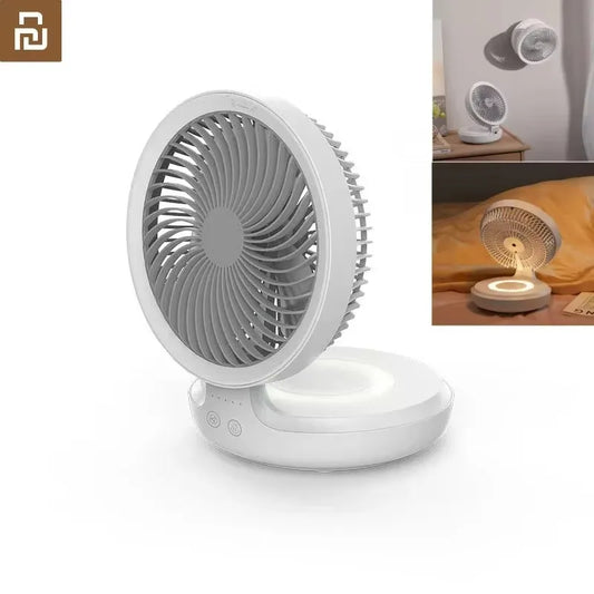 Youpin Edon E808 Wireless Suspended Air Circulation Fan USB Rechargeable Folding Electric Fan Night Light Touch Control 4 Speed
