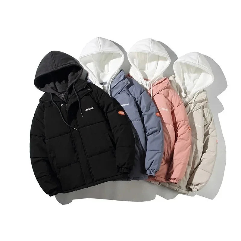 Women's Winter Oversize Jacket Down Cotton Padded Coat Female Loose Casual Overcoat Female Fashion Men Hooded Short Parkas