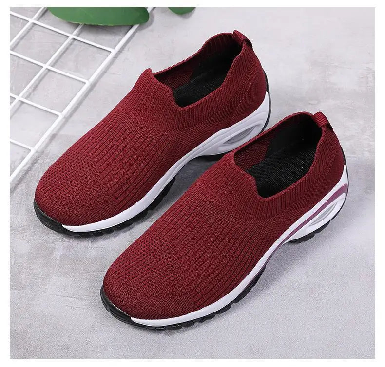 2024 summer New Women Fashion Casual Sport Shoes Wedge Platform Sneakers  Ladies Breathable  Vulcanized Shoes