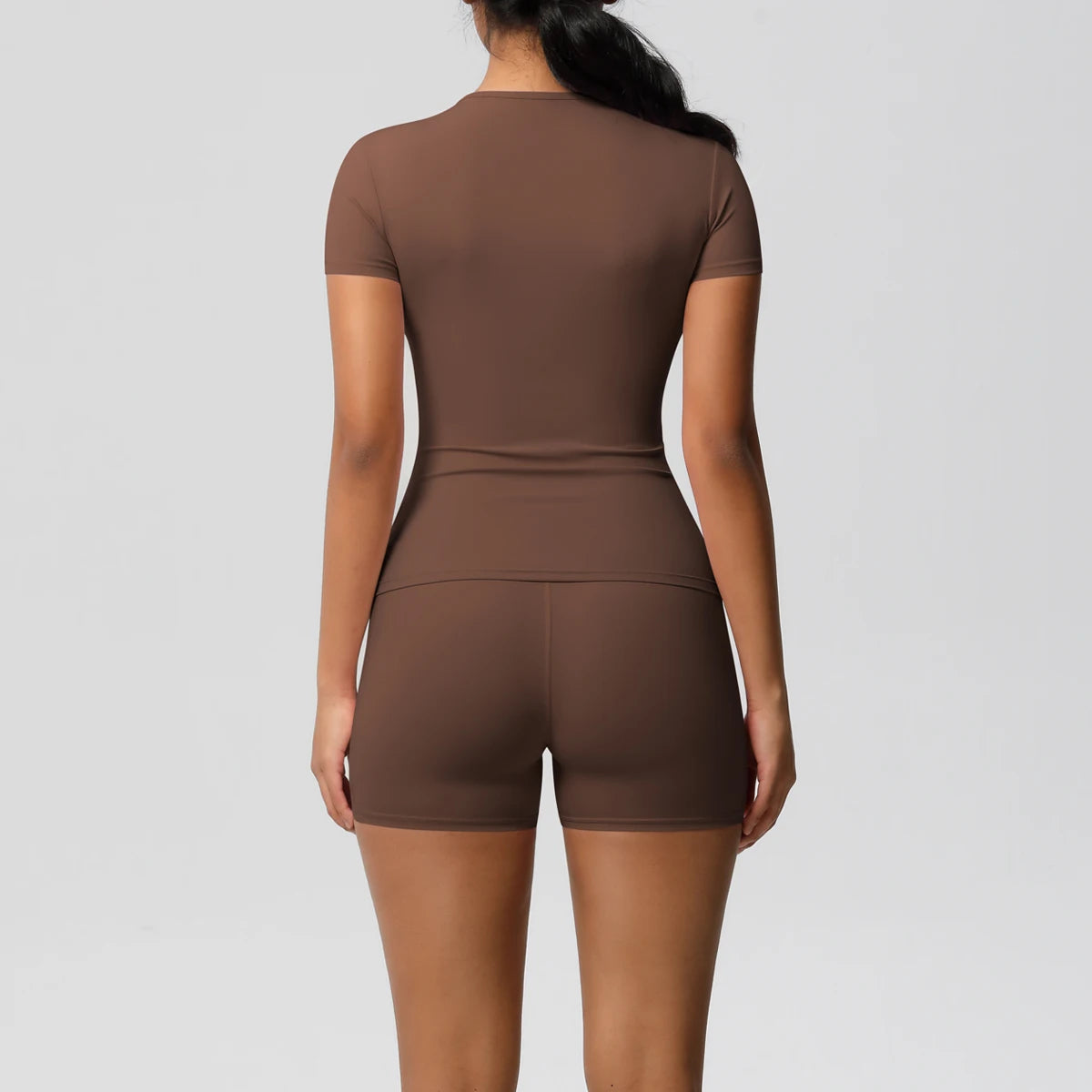 Workout Sportswear 2Pcs Piece Female Yoga Shirt Push Up Workout Clothes Women Outdoors Sport  High Waist  Fitness Sport Shorts