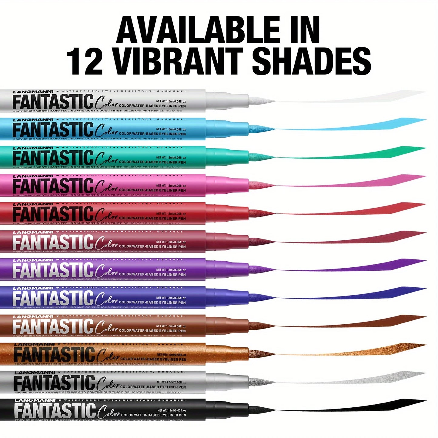 12-color eyeliner waterproof, quick-drying, oil-proof and non-smudging long-lasting eyeliner eyeliner set
