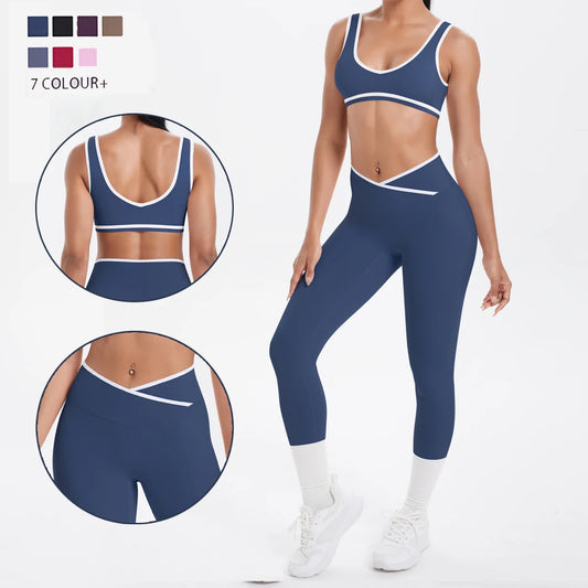 Yoga Set Women Tracksuit Nude Feeling Workout Sets Gym Clothes Push Up Fitness Running Sportwear Sport Bra Leggings Suit